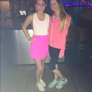 Neon pink and white Tobi mini dress
